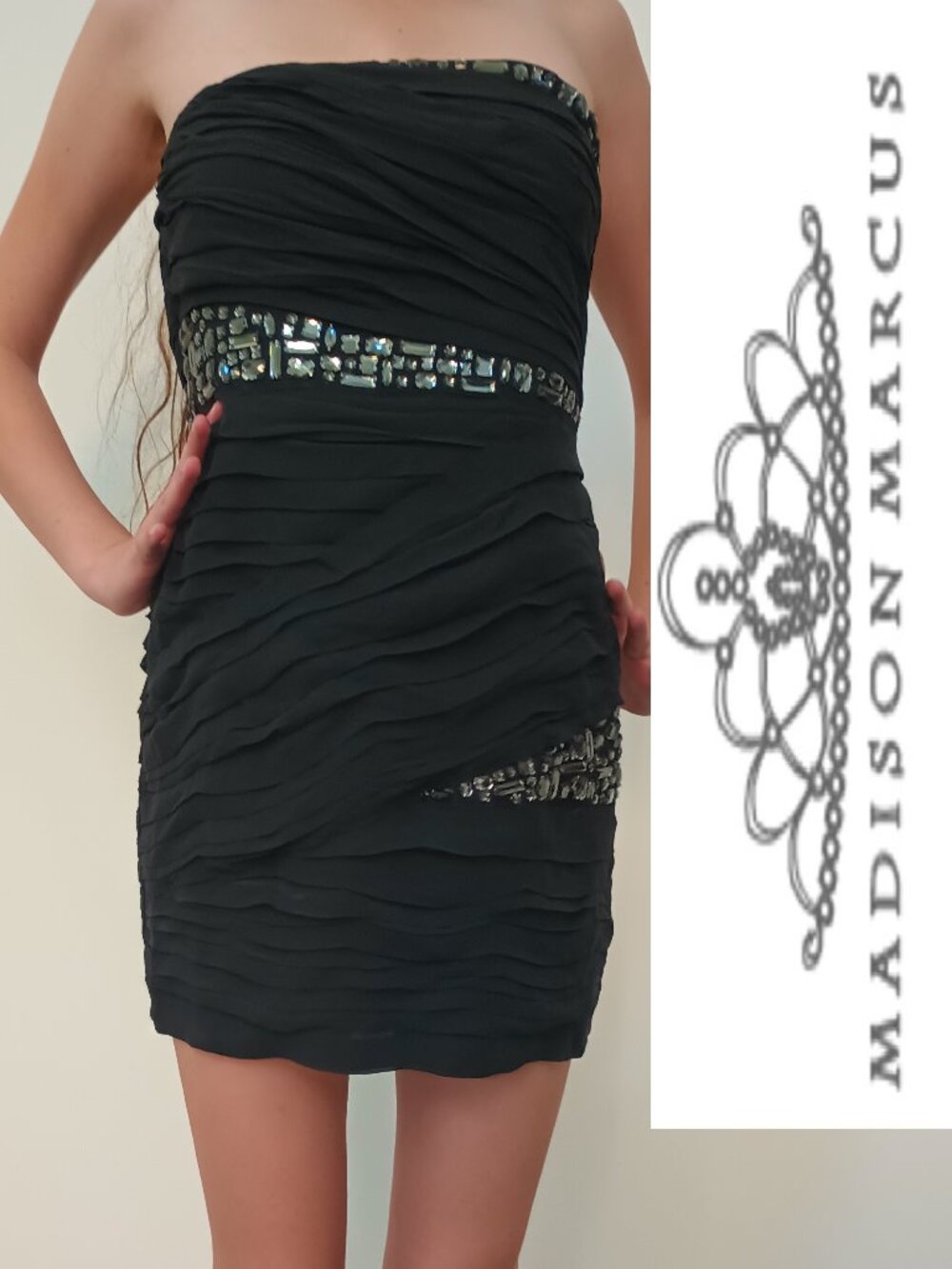 Madison Marcus Little Black Dress 100% Silk
